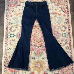 Dark wash bell bottoms